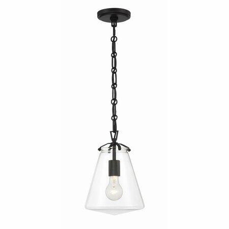 CRYSTORAMA Voss 1 Light Matte Black Mini Pendant Vss-7003-MK